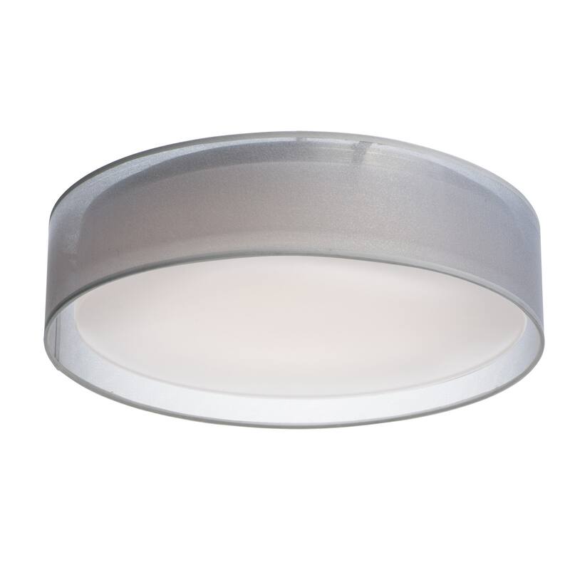Maxim Prime 20" LED Flush Mount Drum Ceiling Fixture - White Organza