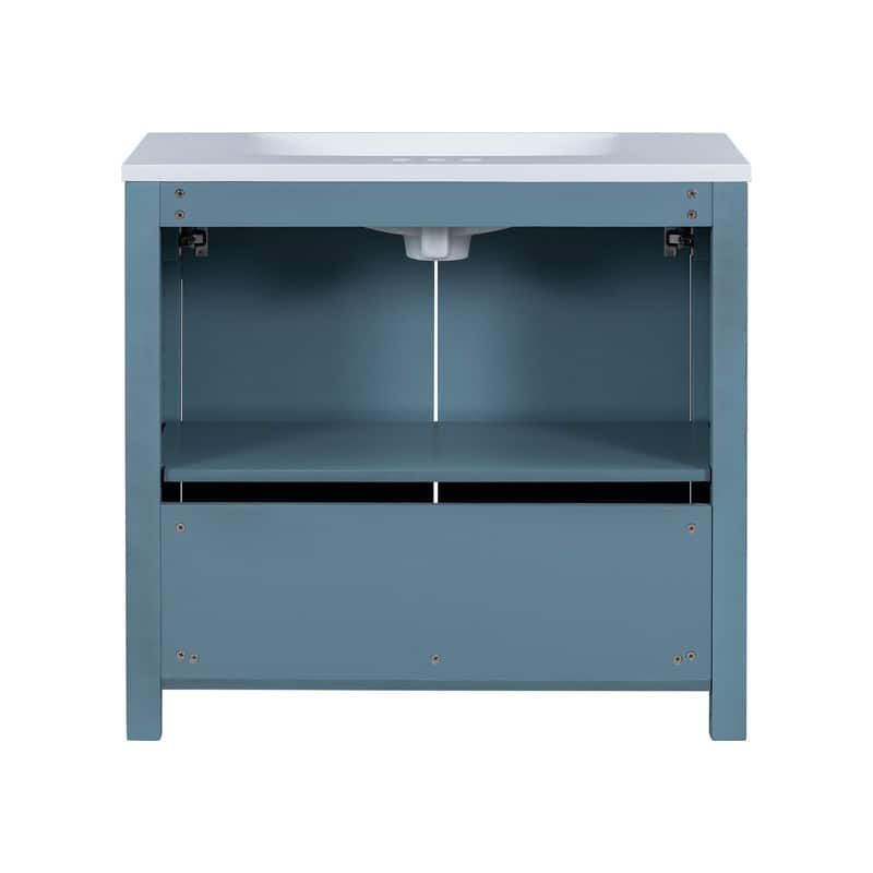 36" Retro Bathroom Vanity Organizer with Sink, Combo Cabinet Set, Bathroom Storage Cabinet