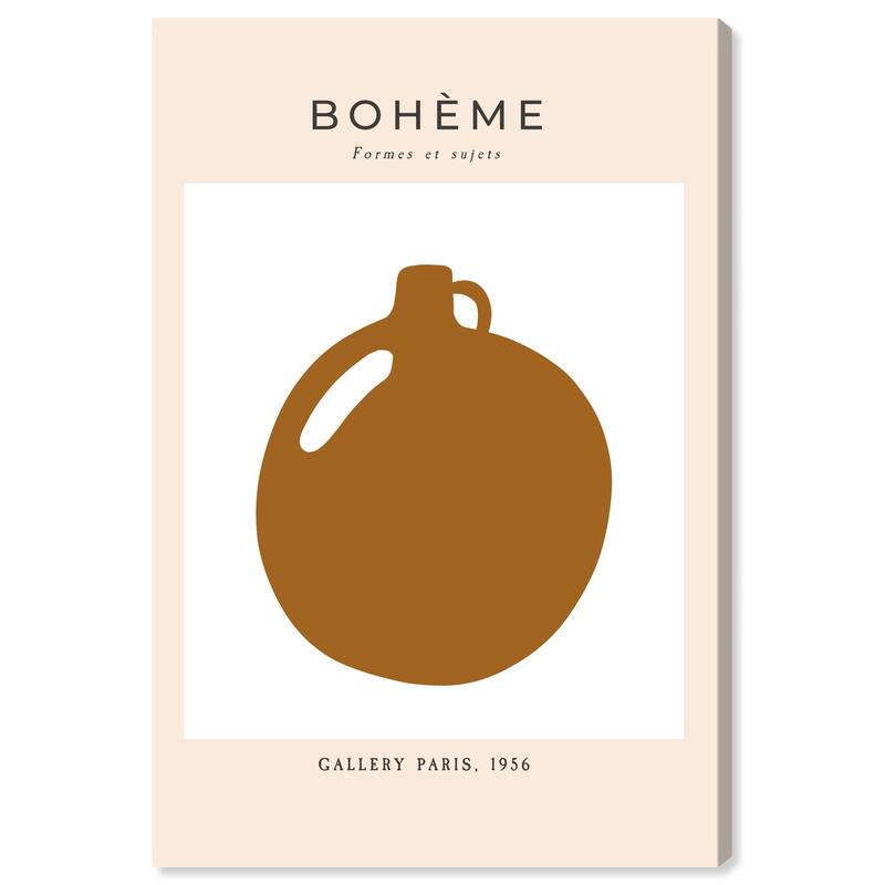 Wynwood Studio Canvas Abstract Boheme Ceramic Shape Brown and Modern & Contemporary Wall Art Canvas Print