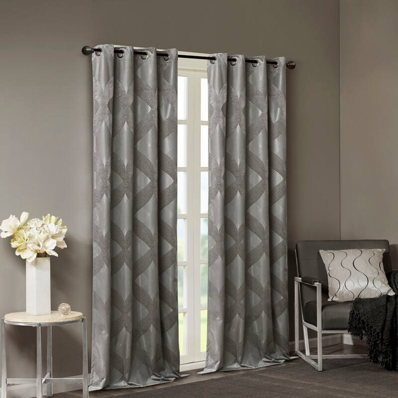 Ogee Knitted Jacquard Curtain Panel