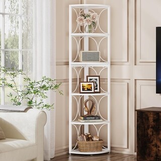 67 inch Tall Corner Shelf, Corner Bookshelf Bookcase Standing Shelving Unit