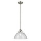 preview thumbnail 43 of 68, Kichler Lighting Avery 1-Light Pendant Light with Seeded Glass Dome - Brushed Nickel