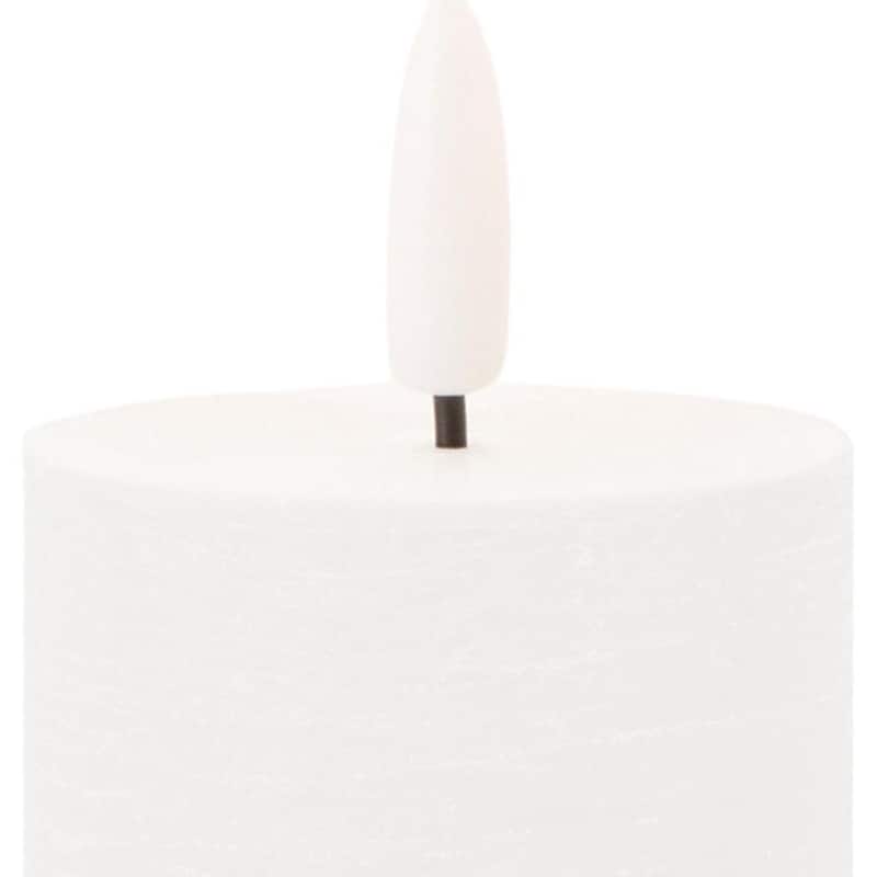 Set of Four White Flameless Pillar Candles