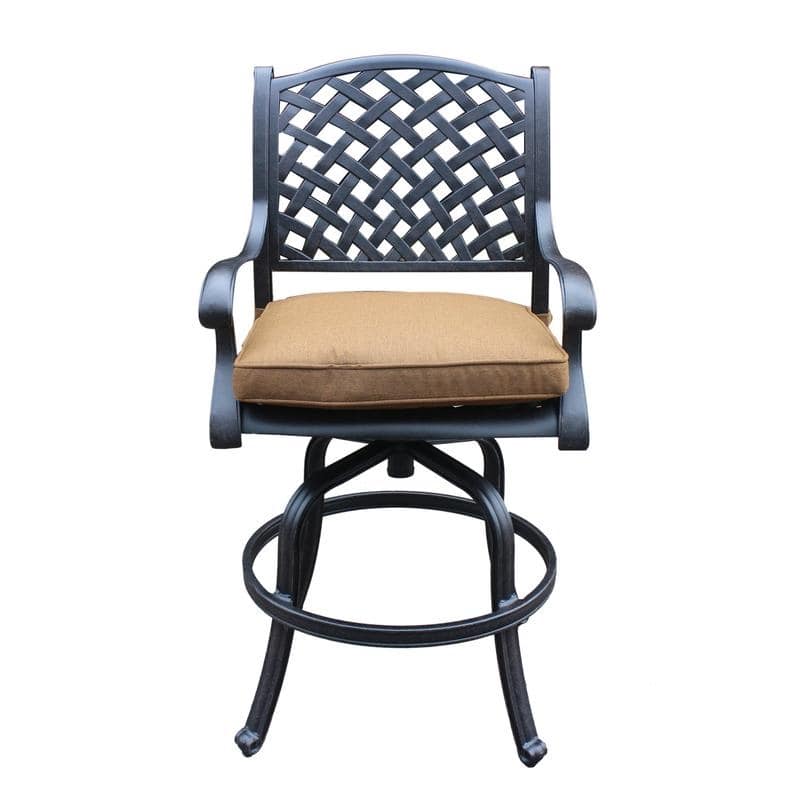 Ventura Cast Aluminum Bar Stool with Cushion (Set of 2)