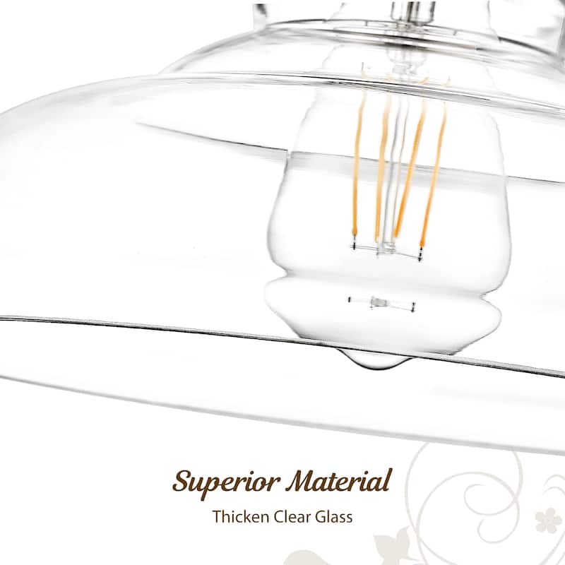 Clear Glass Dome Pendant Light Farmhouse Style