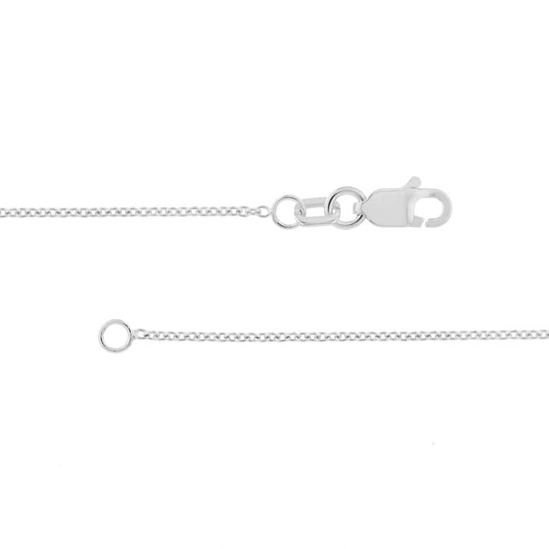 Curata 14k White Gold 1.05mm Cable Chain Necklace (Lobster)