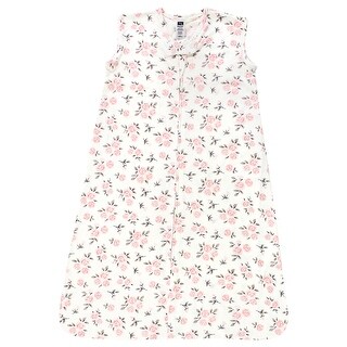 Hudson Baby Infant Girl Cotton Sleeveless Wearable Sleeping Bag, Sack, Blanket, Neutral Pink Floral