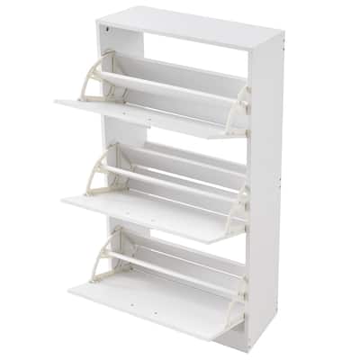 Shoe Cabinet with Flip Doors for Entryway Living Room Organization - 23.62 x 9.33 x 47.24 inch