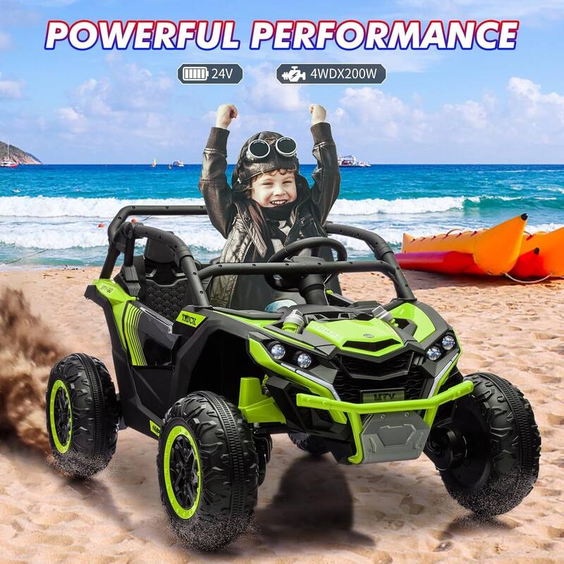 2-Seater Electric Ride-On Car Toy with Remote Control for Best Kids Gift, Black