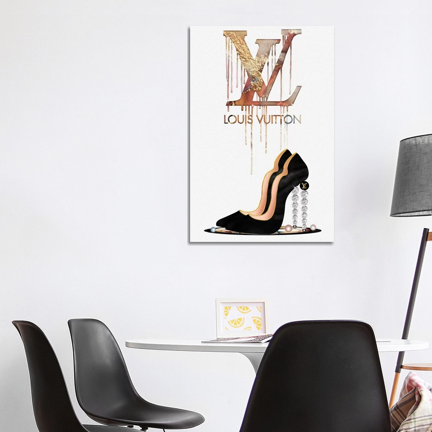 Fashion Drips_LV Bronzed High Heel - Canvas Wall Art