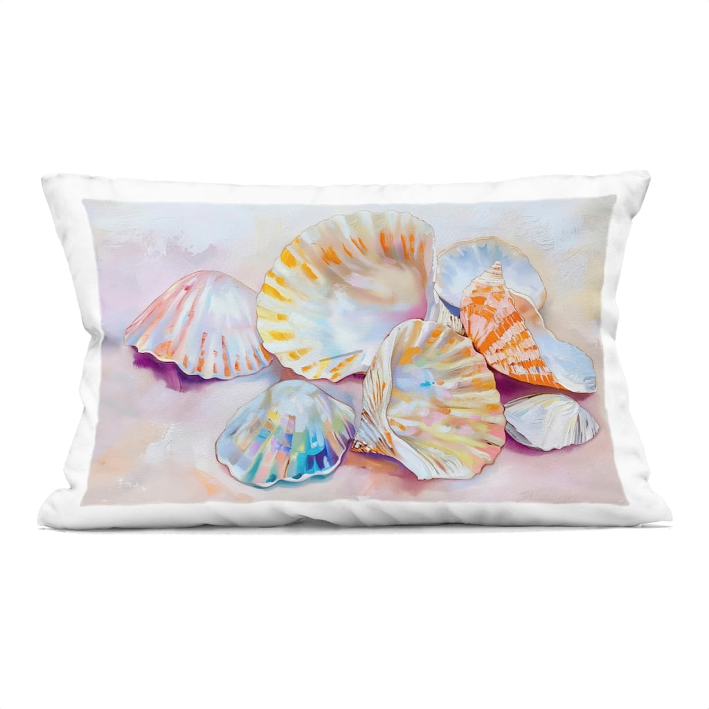 Stupell Pile of Various Seashells Decorative Printed Throw Pillow Design by Arlington Prints