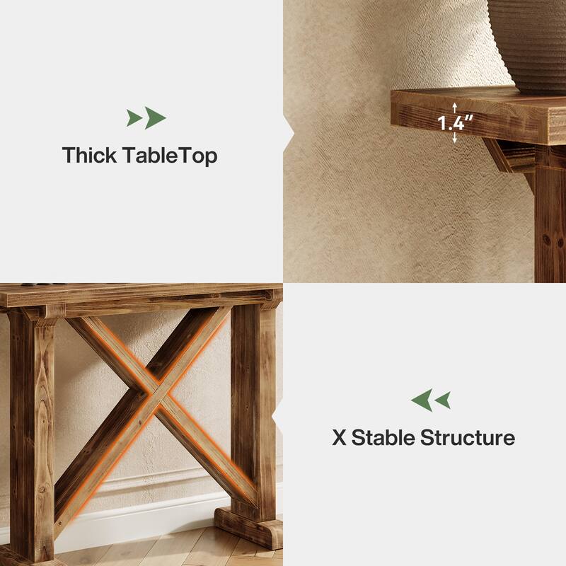 Solid Wood Narrow Entryway Console Table