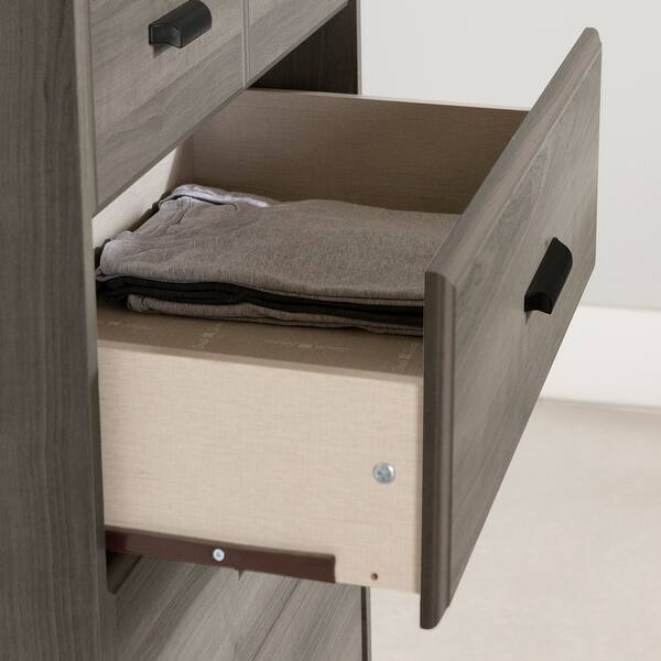 5-Drawer Chest Dresser in Gray Maple Finish with Vertical Space Saving  Design and Modern Metal Handles - Bed Bath & Beyond - 43338121