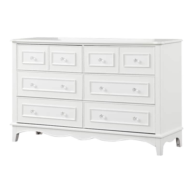 Furniture of America Lindsey Traditional White Wood 6-Drawer Dresser
