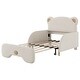 preview thumbnail 11 of 10, Twin XL Size Stretchable Vaulted Sofa Bed Daybed with Bear-Shaped Headboard