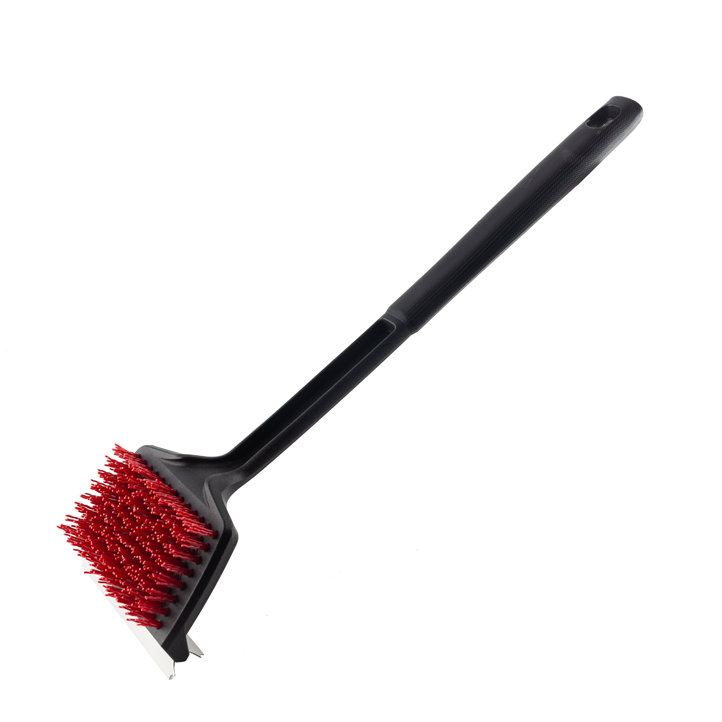 18" Flat Top Grill Brush w/ Nylon Bristles and Stainless Steel Scraper