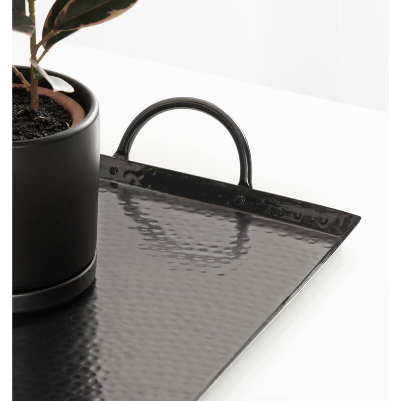 Kate and Laurel Sanzo Hammered Rectangle Metal Tray
