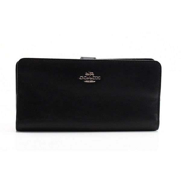 Coach NEW Black Refine Leather Skinny Bifold Cardholder Clutch Wallet