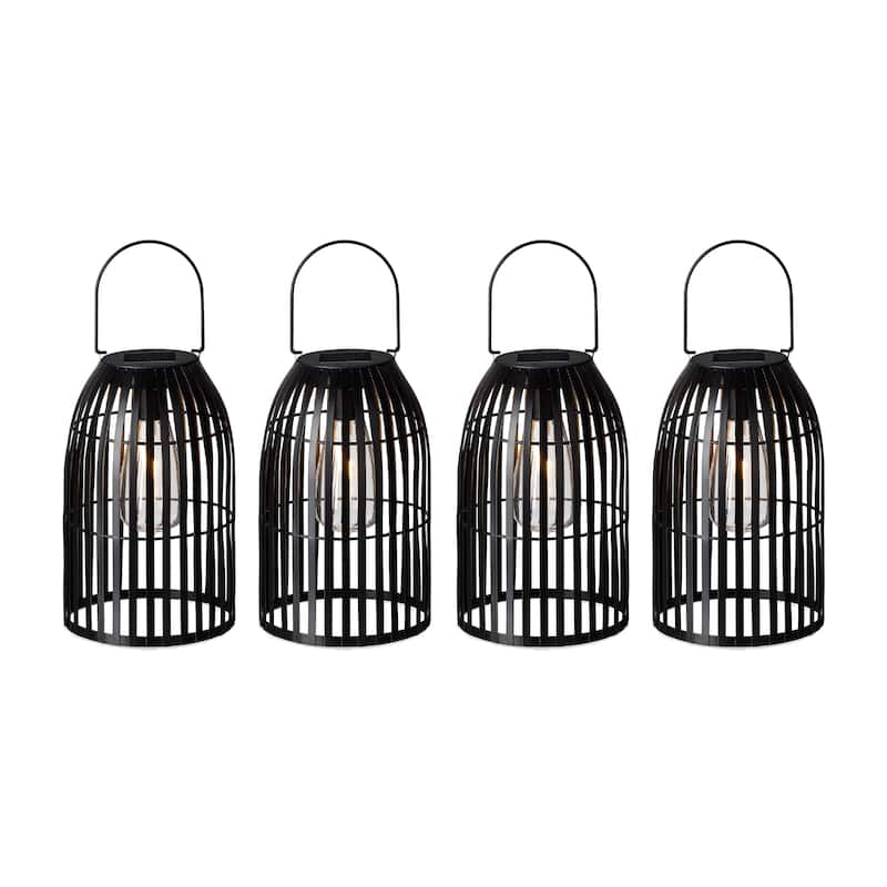 Glitzhome 9.75"H Metal Woven Solar Powered Outdoor Hanging Lantern