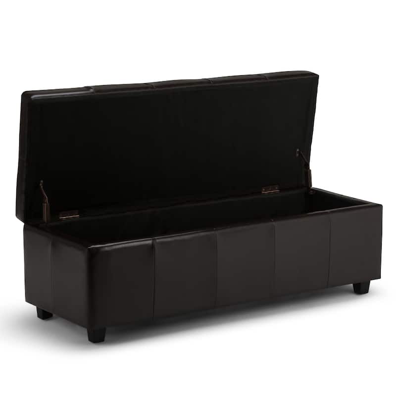 WYNDENHALL Cambridge 48 inch Wide Contemporary Rectangle Storage Ottoman