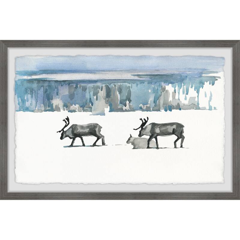 'Caribou Trek' Framed Painting Print