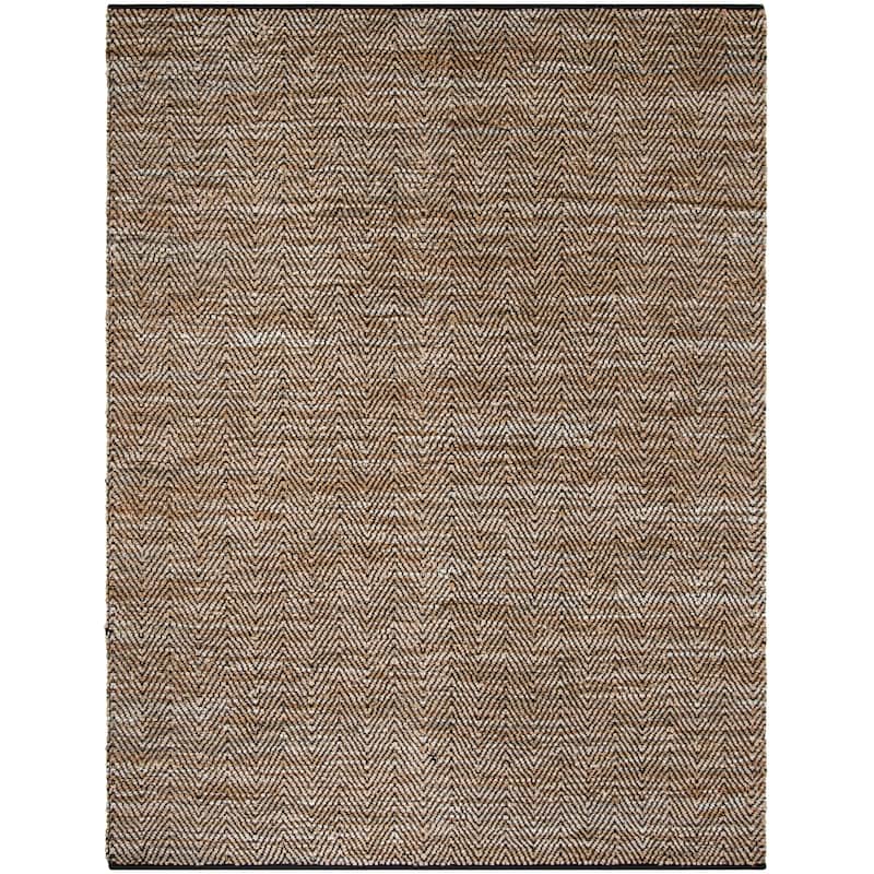 SAFAVIEH Vintage Leather Violet Handmade Leather Striped Area Rug - 9' x 12' - Beige
