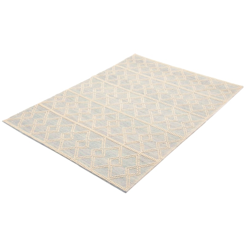 ECARPETGALLERY Braid weave Sienna Blue Wool Rug - 5'3 x 7'5