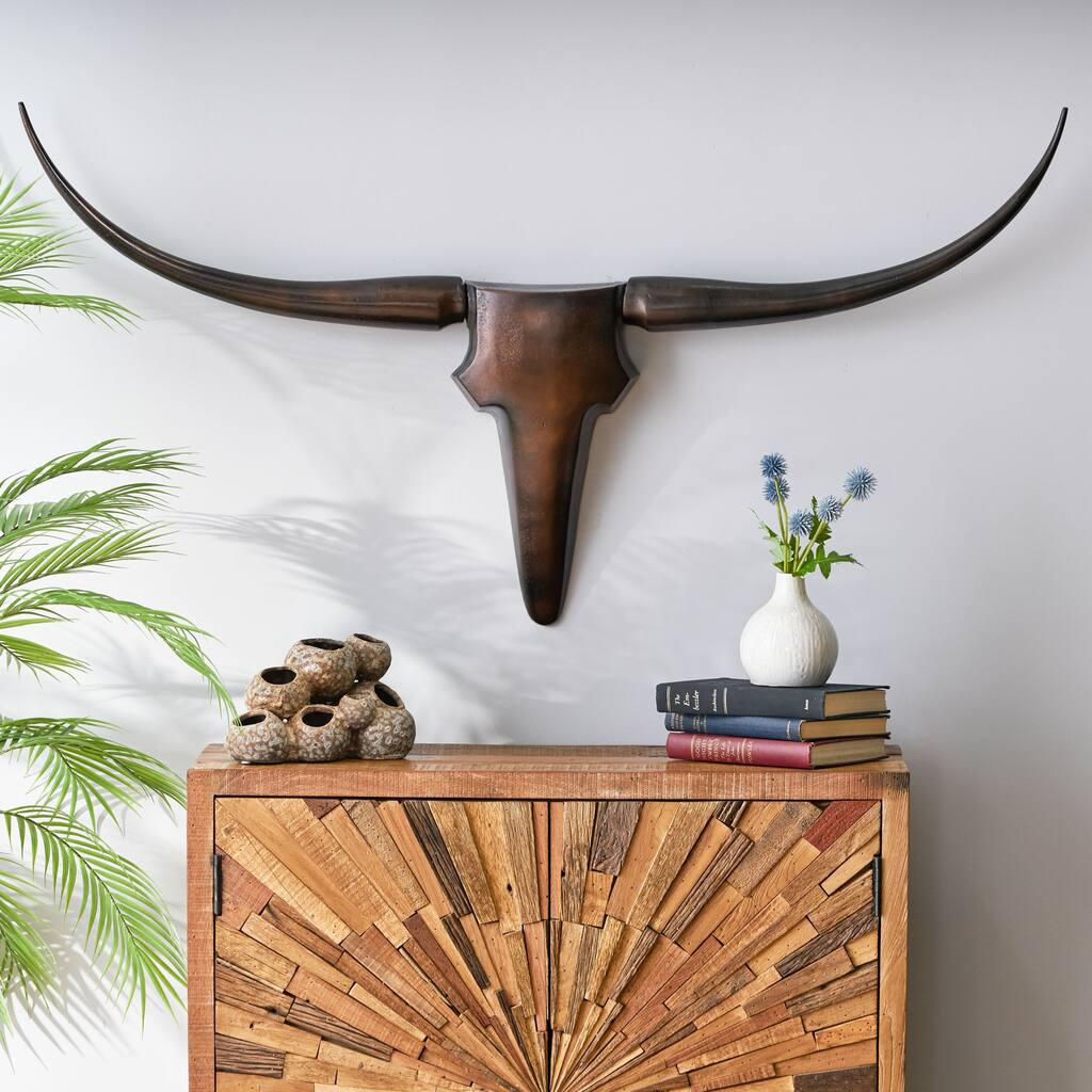 Lanier Indoor Aluminum Handcrafted Bull Wall Decor by Christopher Knight Home