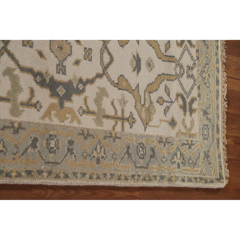 Floral Oushak Oriental Runner Rug Handmade Wool Carpet - 2'5"x 11'6"