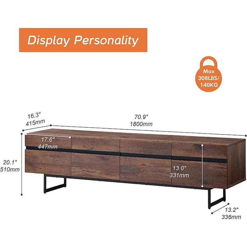 WAMPAT Modern TV Stand for up to 100 inch TV with Storage Cabinets