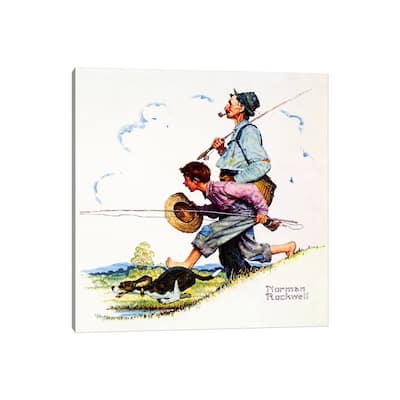 iCanvas "Grandpa and Me - Fishing" by Norman Rockwell Canvas Print