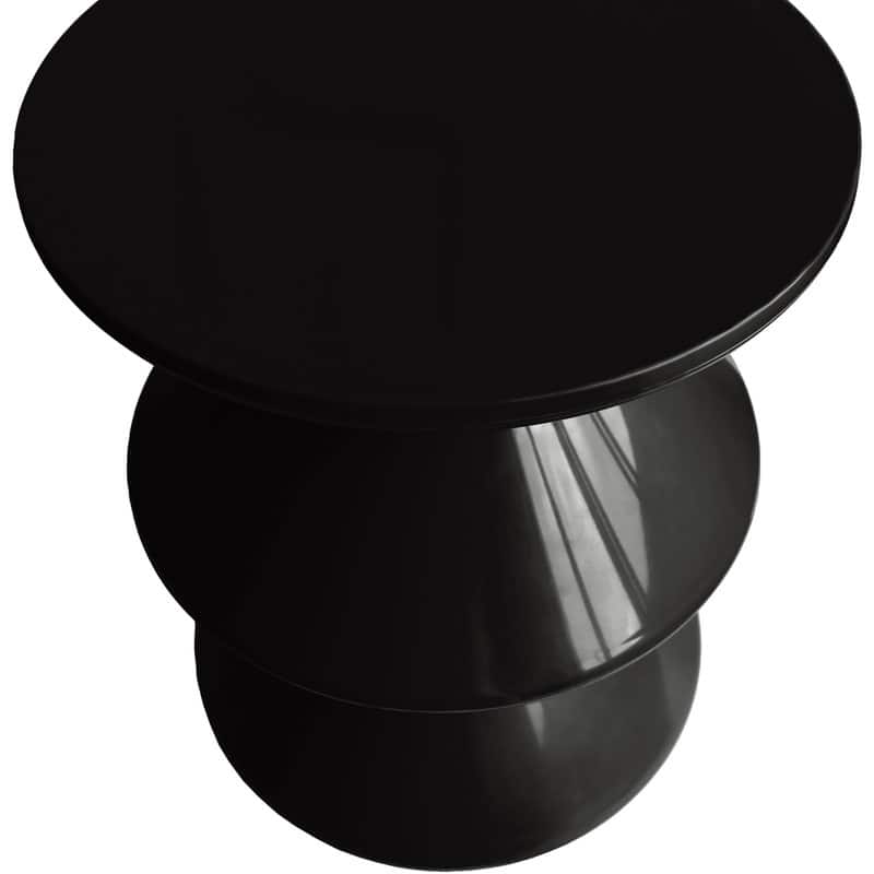 Round Side Table in ABS Plastic with Double-Hourglass Design End Table For Indoor and Outdoor