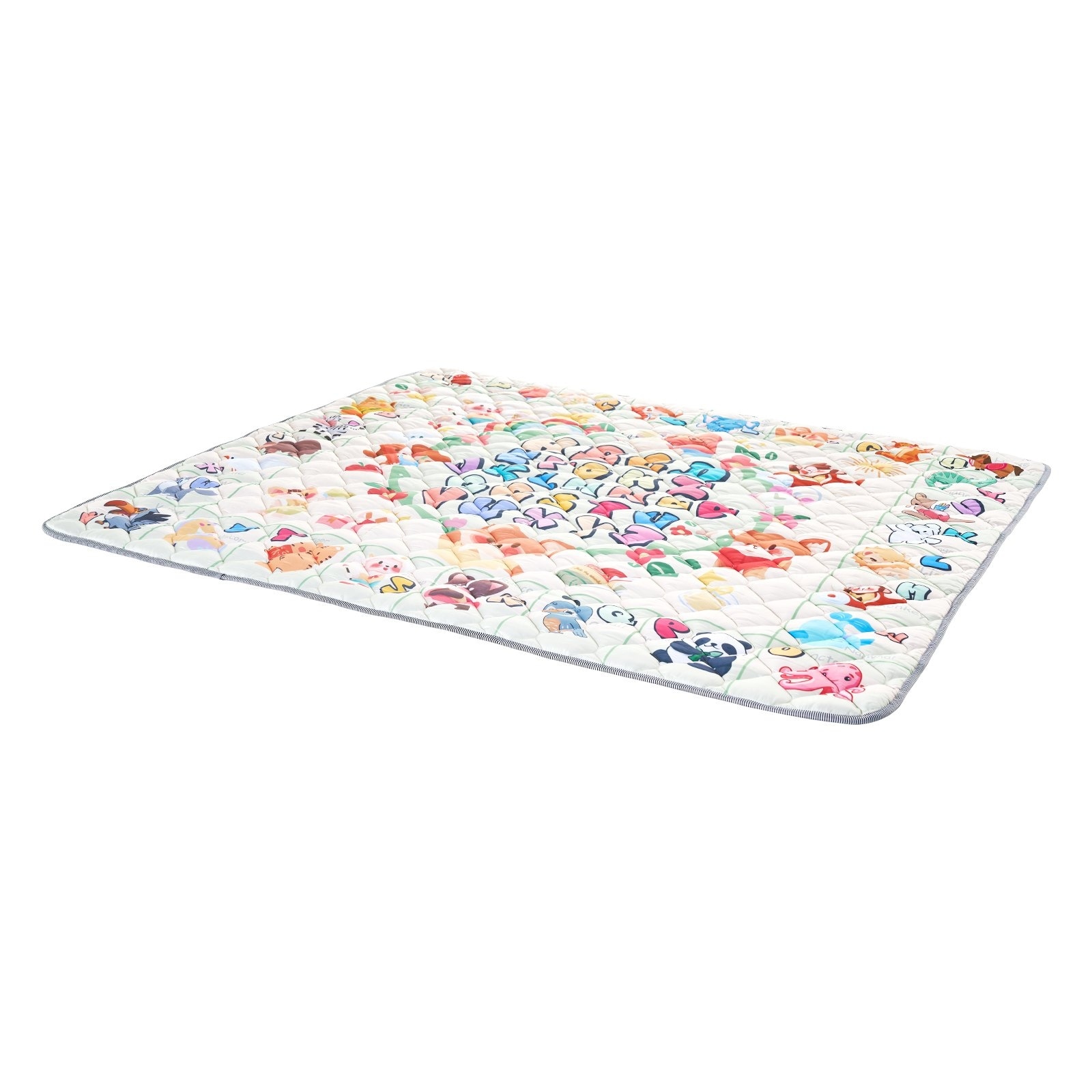 Multi-Color Synthetic Fiber Baby Play Mat with Anti-Slip and Machine Washable - 71” L x 59” W
