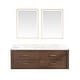preview thumbnail 55 of 106, Cristo Floating Bath Vanity with White Quartz Stone Top and Mirror 60 in. - Dark Brown Oak