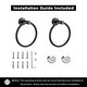 preview thumbnail 5 of 6, Wall Mounted Towel Ring,Bathroom Hand Towel Ring(2 pieces)