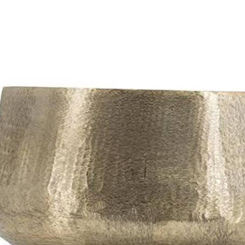 Set of Two Gold Aluminum Round Table Vases - 17.70