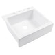 preview thumbnail 1 of 7, Parker Crisp White Fireclay 26" Single Bowl Quick-Fit Drop-In Farmhouse Apron Kitchen Sink with 4 Holes and Drain