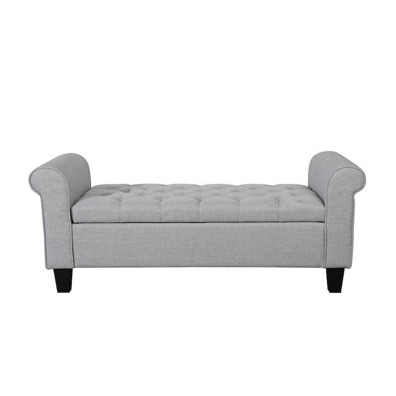 Porthos Home Theon Fabric Flip Top Button Tufted Storage Bench