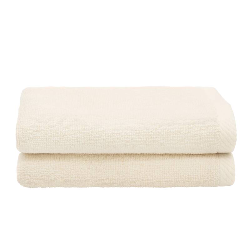 Authentic Hotel and Spa 100% Turkish Cotton Ediree Fingertip Towels - Set of 2 - Beige