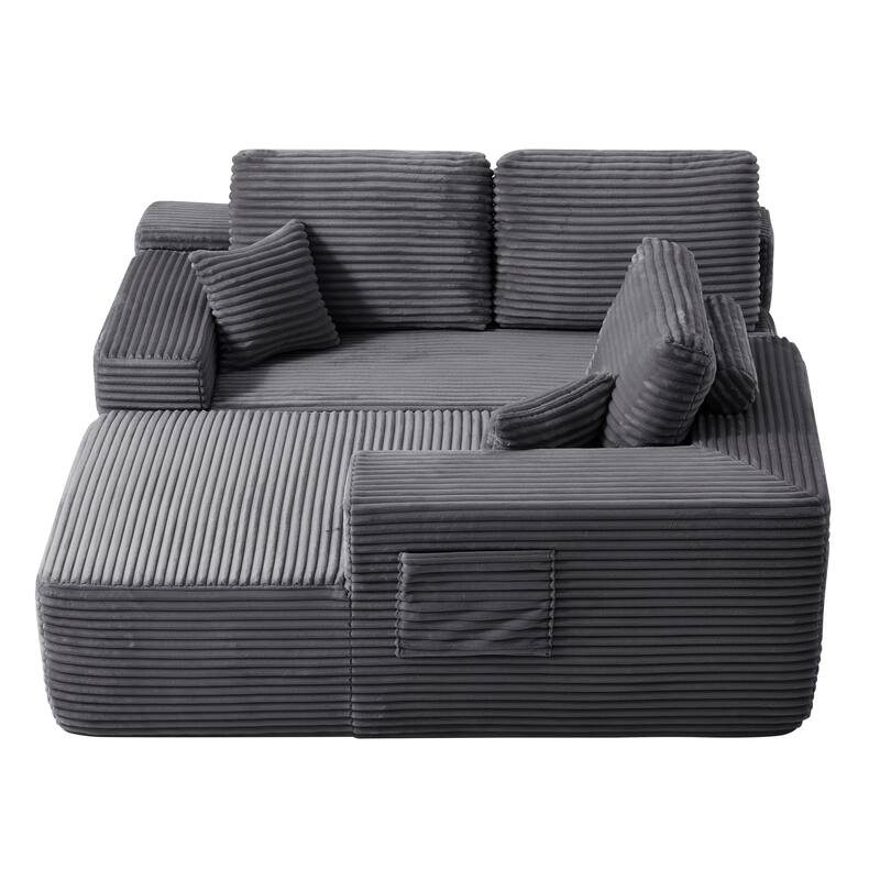 104" Cloud Sectional Sofa with L-Shape Chaise and Side Pockets, Modern Modular Design, Deep Seating, Upholstered Couch