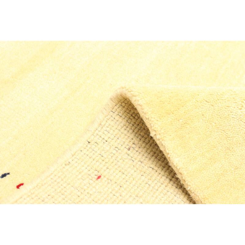 ECARPETGALLERY Hand Loomed Kashkuli Gabbeh Light Gold Wool Rug - 3'11 x 5'8