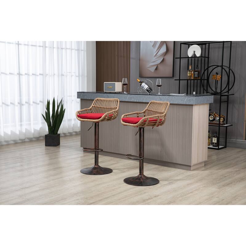 Set Of 2 Adjustable Counter Height Chairs With Footrest
