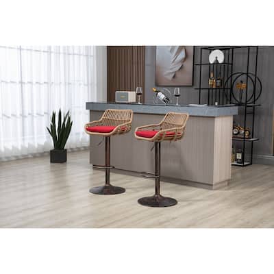 Set Of 2 Adjustable Counter Height Chairs With Footrest