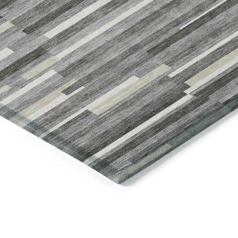 Machine Washable Indoor/ Outdoor Chantille Modern Stripes Rug