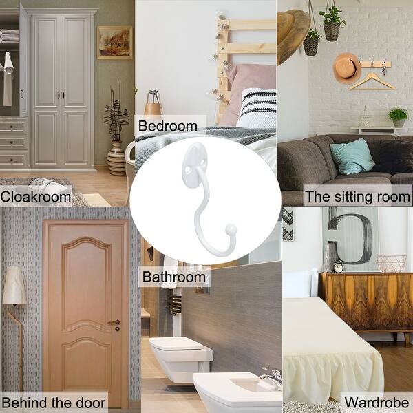 Shop Black Friday Deals On Robe Hooks Metal Hook Coat Towel Bathroom Hanger W Screws White 4pcs On Sale Overstock 28796734