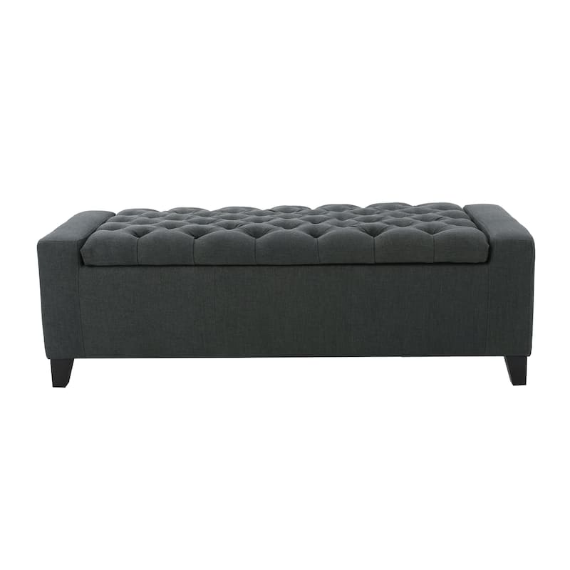 Tufted Upholstery Storage Bench - Dark Gray
