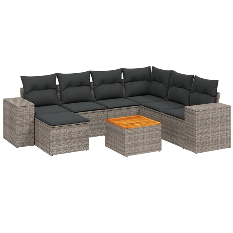 vidaXL Garden Sofa Set Black