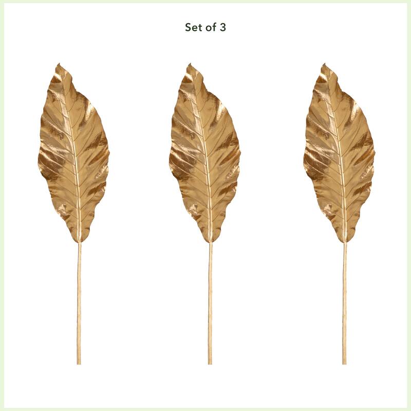 Traveler Palm Artificial Stem Sprays - 53" - Gold - Set of 3