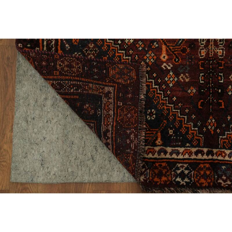 Hand Knotted Oriental 100% Wool Carpet Traditional Tribal Red Qashqai Area Rug - 6' 7'' X 4' 0''