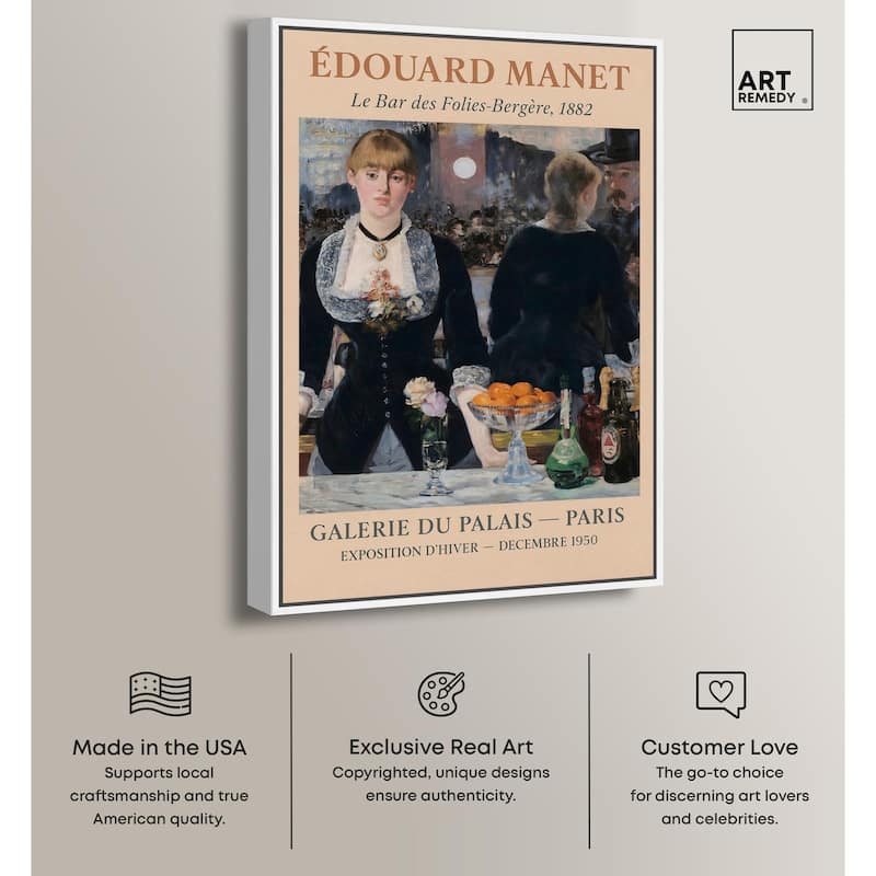 Manet's Famous Bar Canvas by Art Remedy